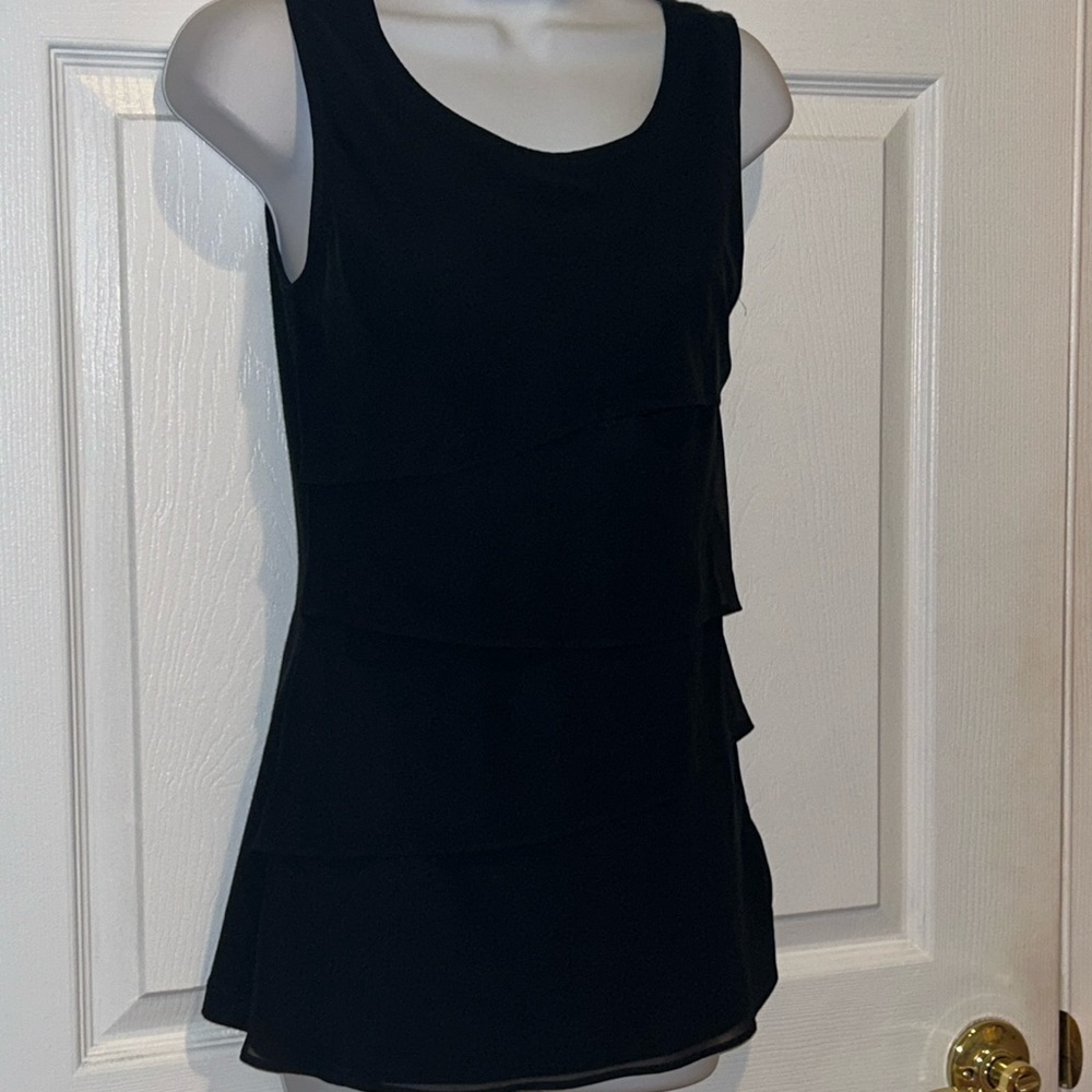 Banana Republic Black Sleeveless Layered Dressy Top Sz S